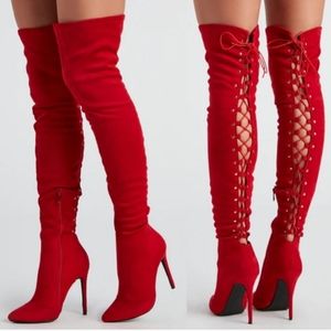 Windsor sexy lace up suede boots
